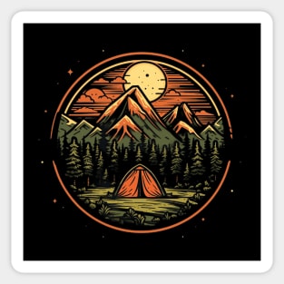 Camping in Wild Nature Sticker